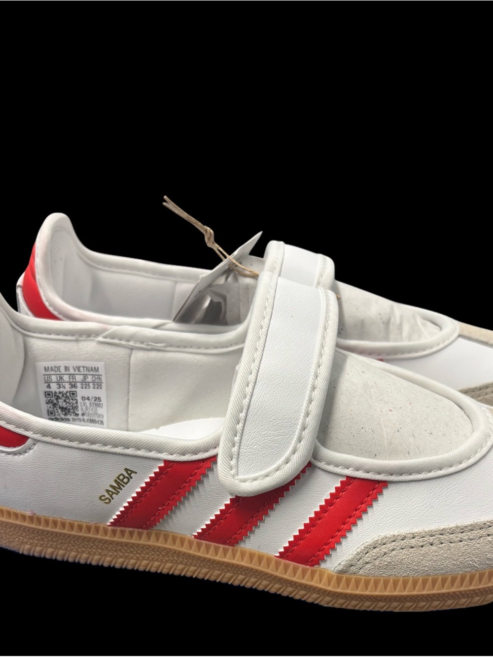 NIB Adidas Samba Mary Jane Sneaker in White and Red Sz 4y=5.5 Women - Picture 2 of 5